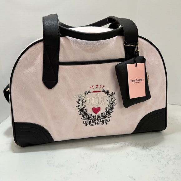 Juicy Couture Handbags - Juicy Couture Soft Pink and Black Travel Bag
